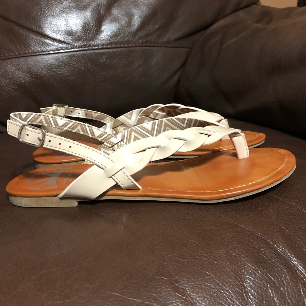 Fergie Beige Nude Braided Strap Sandal
